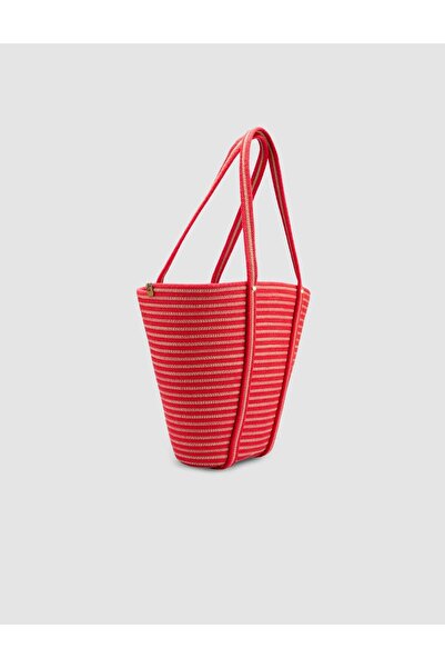 Cabani Large Volume Red Fabric Beach Bag