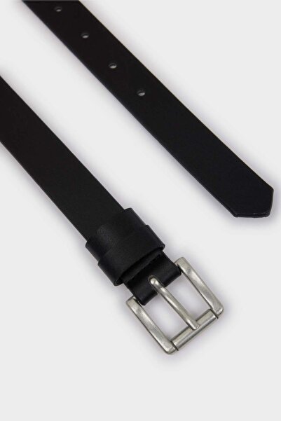 DeFacto Men's Rectangular Buckle Faux Leather 2-Piece Classic Belt G4442Axns