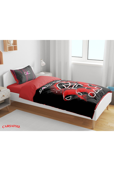 Erays Home Squid Games 3D Digital Printed Single Youth Duvet Cover Set Without Sheets