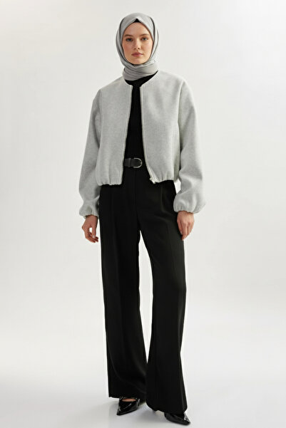 MEECY Kadın Viral Kaşe Kumaş ZR Bomber Ceket