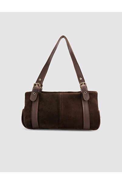 Cabani Brown Suede Women's Bag with Belt Strap