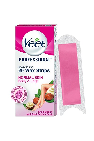 Veet Professional Waxing Strips Kit for Normal Skin, 20 Strips
