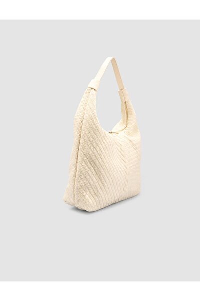 Cabani Fabric Cream Women's Shoulder Bag