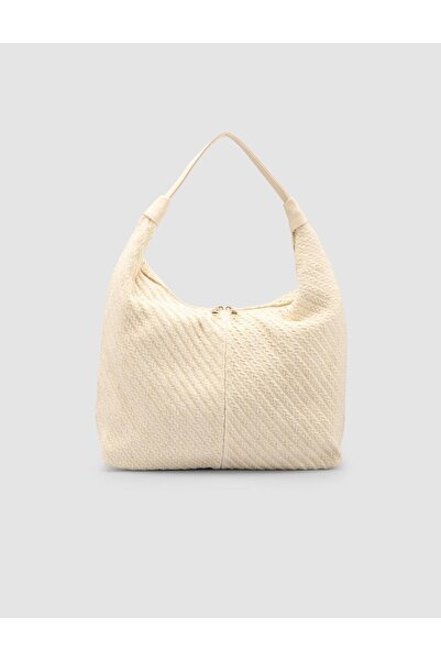 Cabani Fabric Cream Women's Shoulder Bag