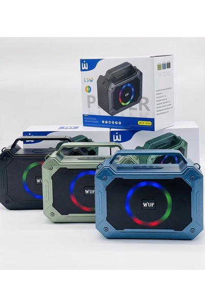 WUF Multicolor W39 Bluetooth Speaker Portable Bass with FM USB TF Aux and Mic