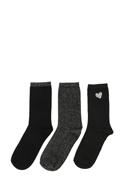 Polaris HEART 3 LU SKT-W 5PR Siyah Kadın Soket Çorap