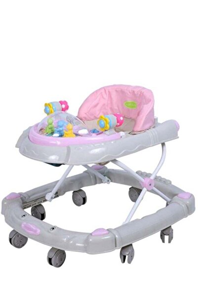 Al-Badr مشاية أطفال BW04، وردية اللون - مؤثرات صوتية، ألعاب تفاعلية، 3 ارتفاع...