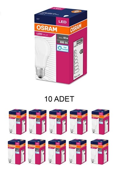 Osram 10'Lu Paket 13w = 100w Eşdeğer 2700k Sarı Işık E27 Duylu 1521 Lümen E Enerji Tüketimi Led Ampul