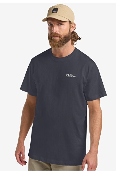 Jack Wolfskin 1808382TRESSENTIAL T M Lacivert - Gri Bisiklet Yaka Regular Fit...