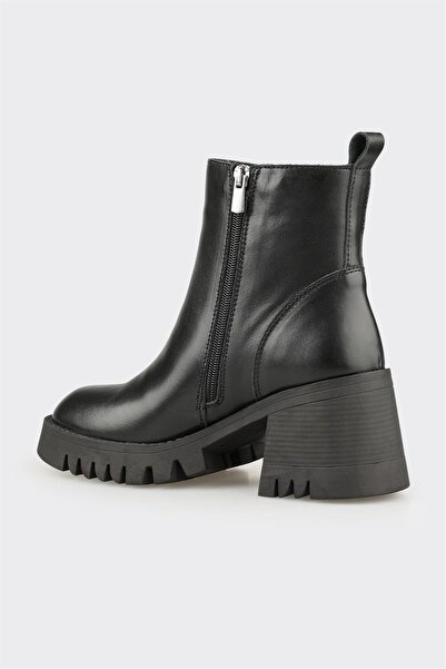 Elle Shoes Siyah Deri Kadın Günlük Bot