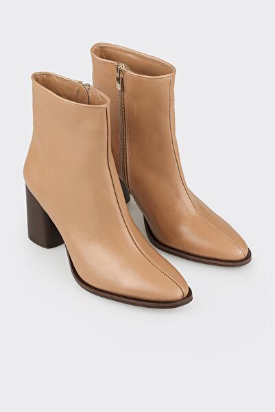 Elle Shoes Naturel Deri Kadın Klasik Bot