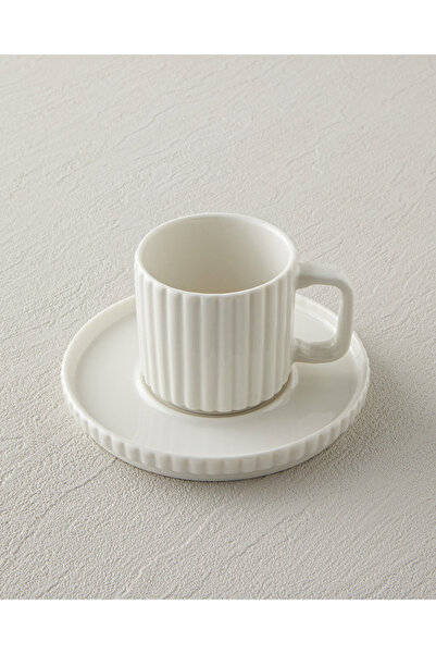 English Home Lunara Porselen 18 Parça 6 Kişilik Çay-Kahve Takımı 170-90 ml Beyaz