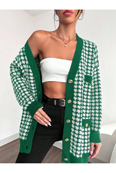 Cherry Butik Model cu picioare de gâscă, detaliu buzunar, tricotaj elegant, m...