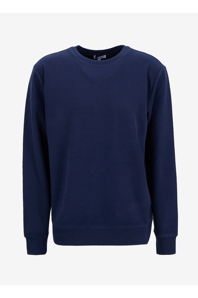 LİMON COMPANY Limon Bisiklet Yaka Düz Örgü Desenli Lacivert Erkek Sweatshırt ...