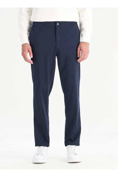 WRANGLER Ανδρικό παντελόνι Chino Normal Waist εφαρμοστό Dark Navy Blue WM01200001411 Navy Blue Chino Pant