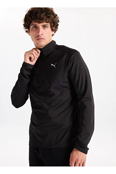 Puma 68952201 TRAINING 1/4 Zip Blac Siyah Regular Fit Düz Erkek Gömlek