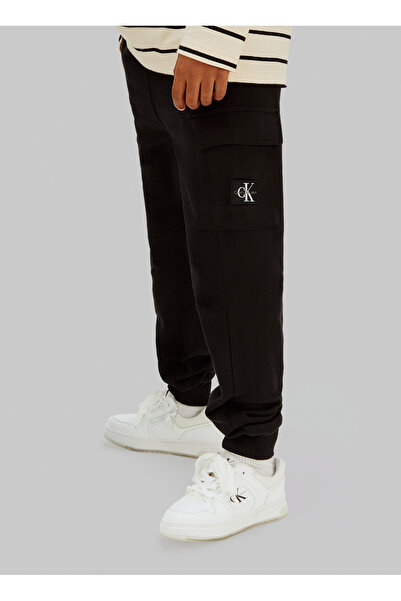 Calvin Klein Lastikli Paça Siyah Erkek Çocuk Eşofman Altı IB0IB02199BEH