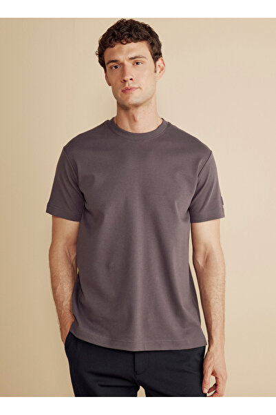 BROOKS BROTHERS Bisiklet Yaka Mürdüm Erkek T-Shirt BBFW25MTS004