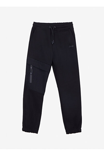 Jeep Lastikli Paça Siyah Erkek Çocuk Eşofman Altı J5WB-EA7783