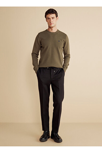 BROOKS BROTHERS Normal Bel Düz Paça Standart Siyah Erkek Pantolon BBFW25MPT011
