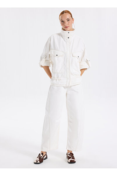 BOSS Yüksek Bel Standart Beyaz Kadın Pantolon 50544537