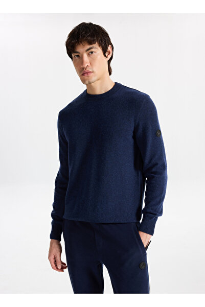 Discovery Expedition D5WM-KZK3771 Lacivert Melanj Bisiklet Yaka Relaxed Örgü ...