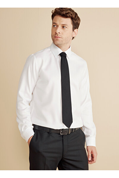 BROOKS BROTHERS Slim Fit Klasik Yaka Beyaz Erkek Gömlek BBFW25MSH026