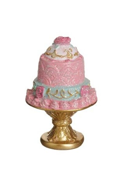 Real Life Magia Craciunului Christmas Decoration Pastel Cake with Gold Base Ø7 x 11 cm