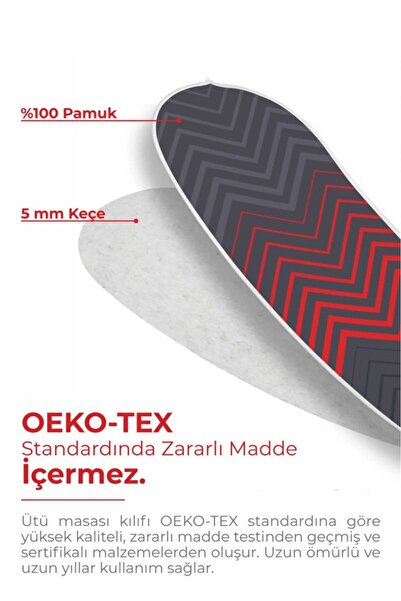 Devecioğlu Harbinger Keçeli %100 Pamuklu Isıya Dayanıklı Ütü Masası Bezi Kılıfı