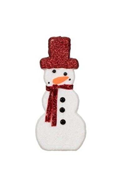 SHOPIENS Autocolant decorativ de Crăciun om de zăpadă 3D cu sclipici 16 x 7 cm