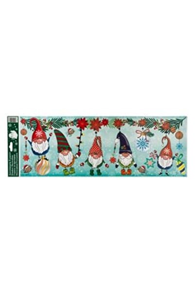 SHOPIENS Christmas Decorative Stickers - Gnome with Iridescent Glitter, 56 x 20 cm