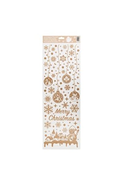 SHOPIENS Autocolante decorative de Crăciun - Om de zăpadă, Globuri, Sclipici ...