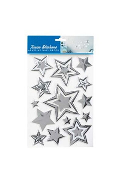 SHOPIENS Autocolante decorative de Crăciun cu stele argintii 21 x 30 cm