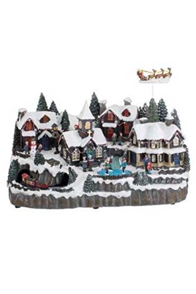 SHOPIENS Sat de Crăciun cu sanie - Lumină, muzică și mișcare 50 x 30 x 37 cm