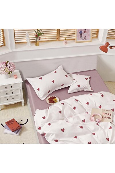 Casa de Vis Set lenjerie de pat dublu, 6 piese, bumbac satinat, 220 x 230 cm,...