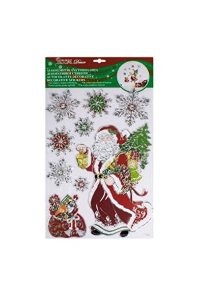 SHOPIENS Autocolante decorative de Crăciun - Fulgi de zăpadă, Moș Crăciun, Pu...