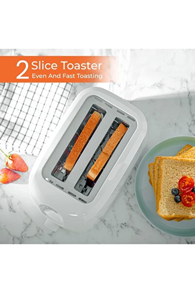 Geepas Bread Toaster, White, GBT36515