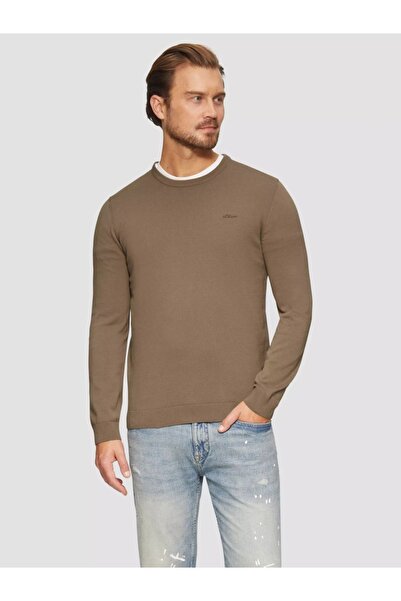 s.Oliver Men's crew neck sweater, Brown