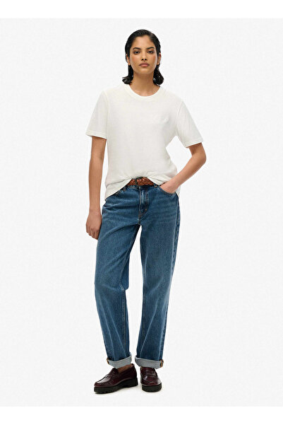 SUPERDRY Düz Beyaz Kadın T-Shirt W1011644A