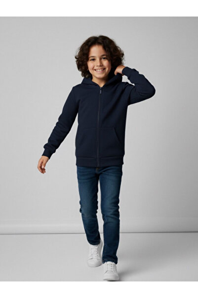 BERNEO سترة للأطفال من الجنسين موديل مبطن بالصوف بغطاء للرأس وثلاثة خيوط