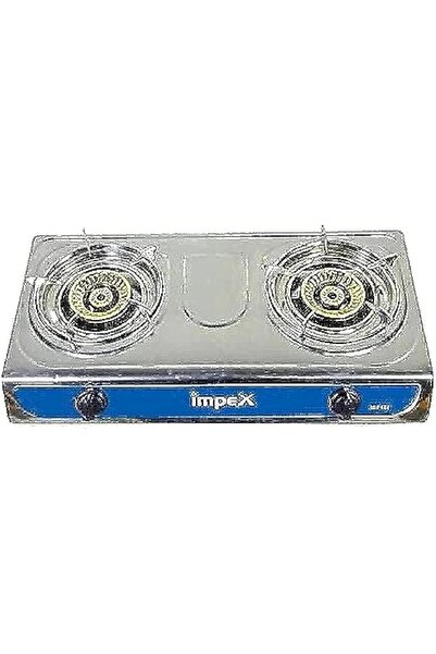 İMPEX 2 Burner Gas Stove Stainless Steel Body, Auto Ignition Knobs, High Efficiency, 2 Years Warrant