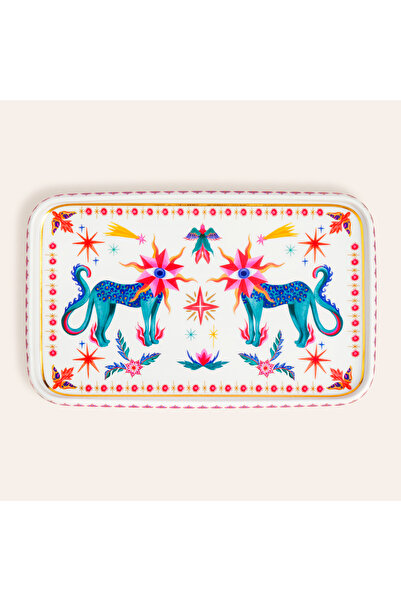 Zsa Zsa Zsu Shekou Porselen Dekoratif Tepsi 31x20x3 Cm Renkli