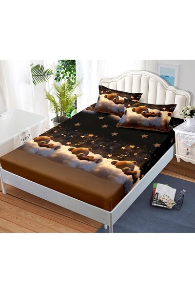 Casa de Vis Fitted sheet with elastic + 2 pillowcases, 180/200, Online, HJ-88