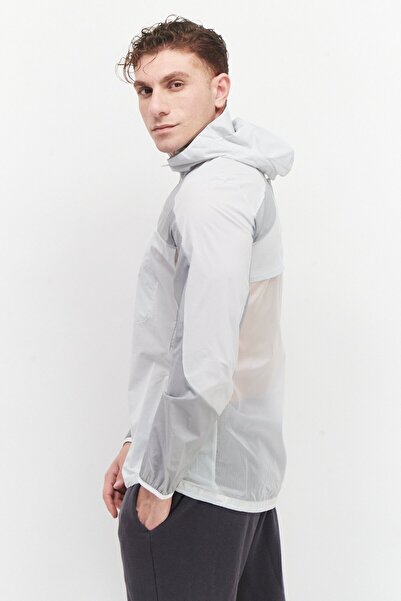 adidas Men Sportswear Fit Brand Logo Running Jacket, White