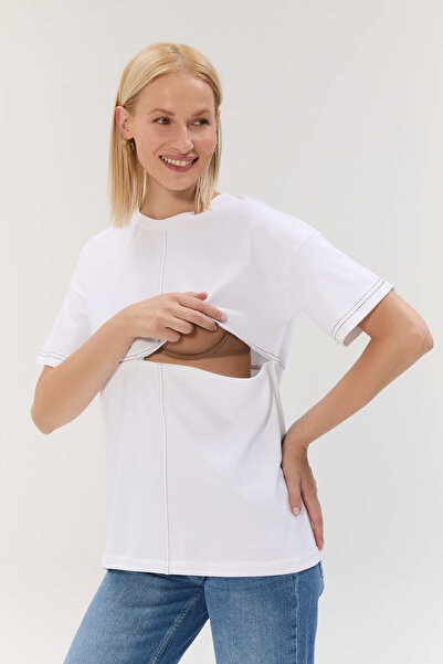 Mama Aniva Framework Gizli Fermuarlı Hamile ve Emzirme Dostu Tshirt