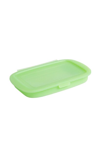 Flippy Silicone Container Flippy, Foldable, 1L, 18.8 x 8 x 11.5 cm, Extreme Temperature Resistant, Green