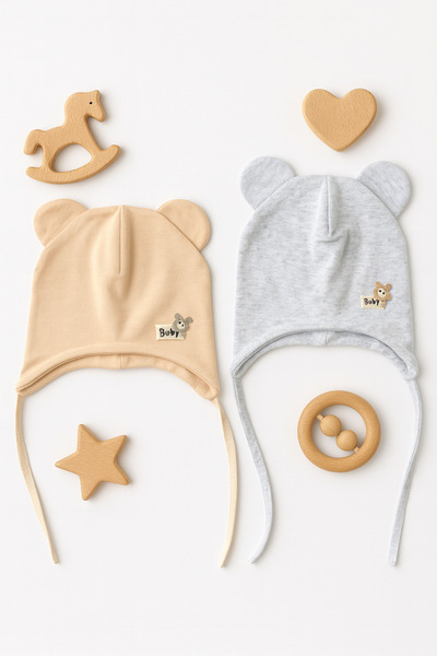 greenmoss 100% cotton twin baby beanie