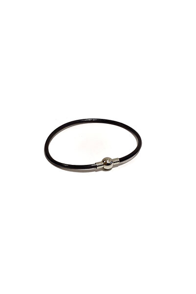 Herşey Nota Black Leather Unisex Bracelet – Minimal and Stylish Design