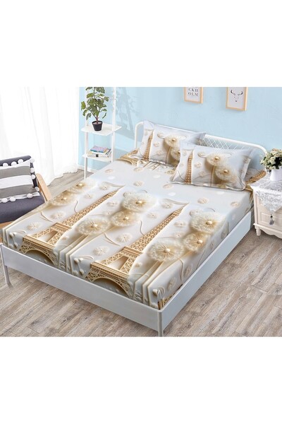 Casa de Vis Cearșaf cu elastic + 2 fețe de pernă, 180/200, Online, HJ-80