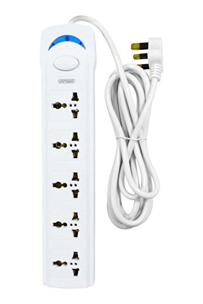UNIPOWER EX-1701 5-Way Extension Power Strip with 3m Cord (White)